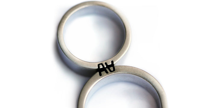 Matching set of personalized rings with initials