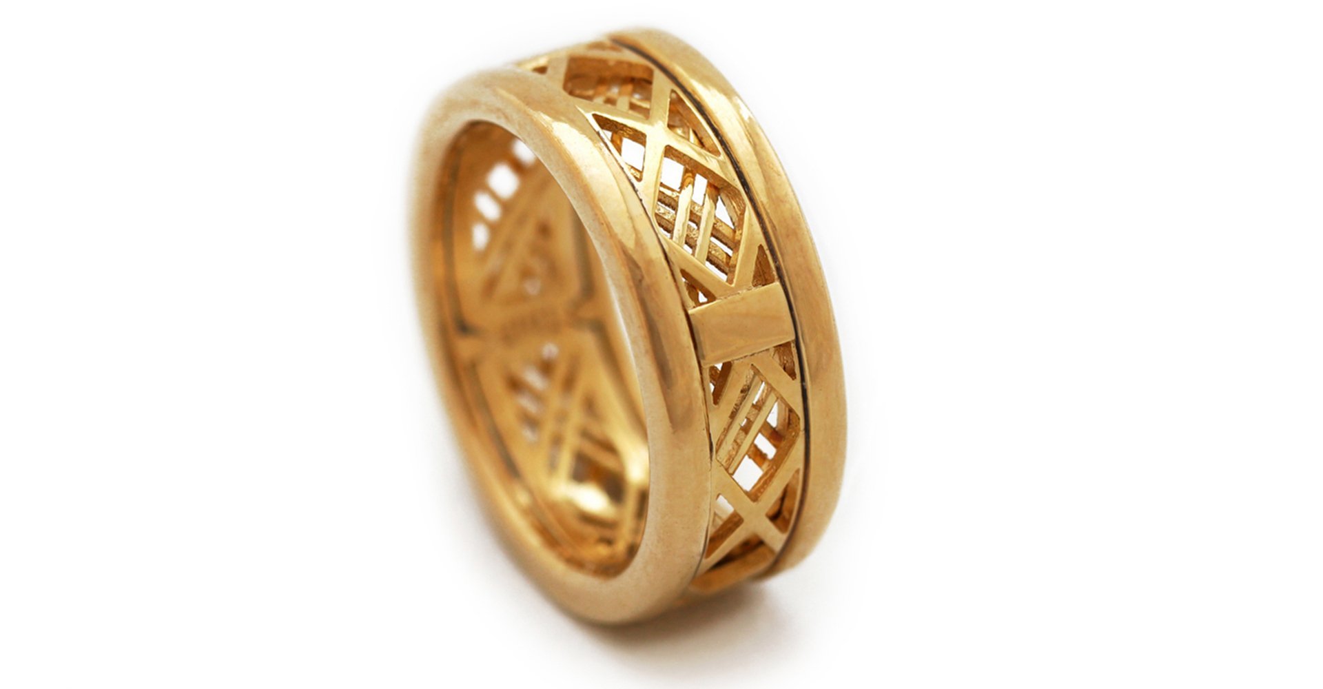 gold Mash man's ring