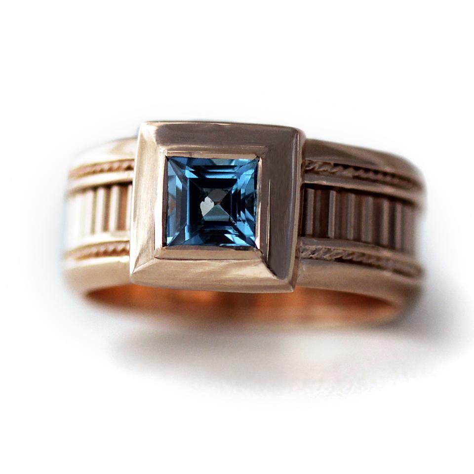 Swiss blue Topaz stone in beautiful rose gold