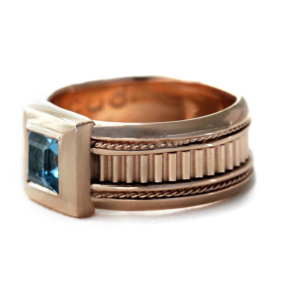 Swiss blue Topaz stone in beautiful rose gold