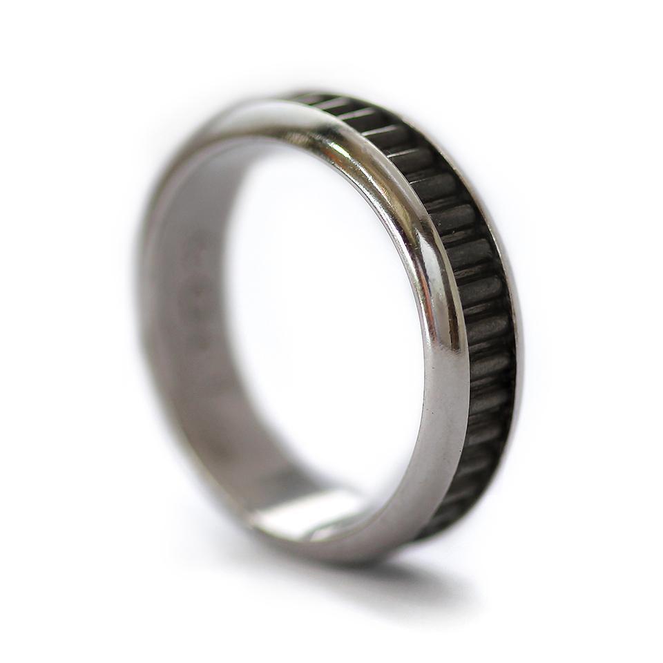Coil black designer promise ring for couples