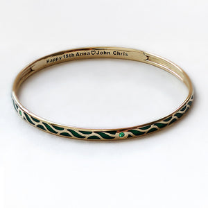 Emerald Gold Enamel Bangle