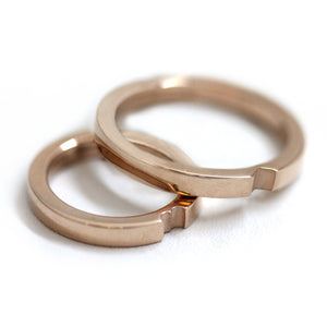 Rose Gold Heart Wedding Set