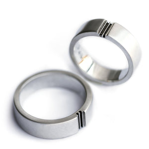 Interlocking Puzzle Wedding Ring Set
