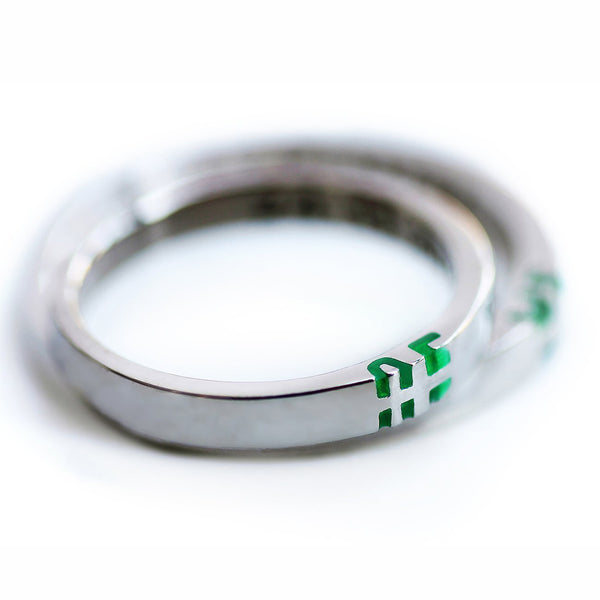 Custom Initials & Colorful Enamel Wedding Bands