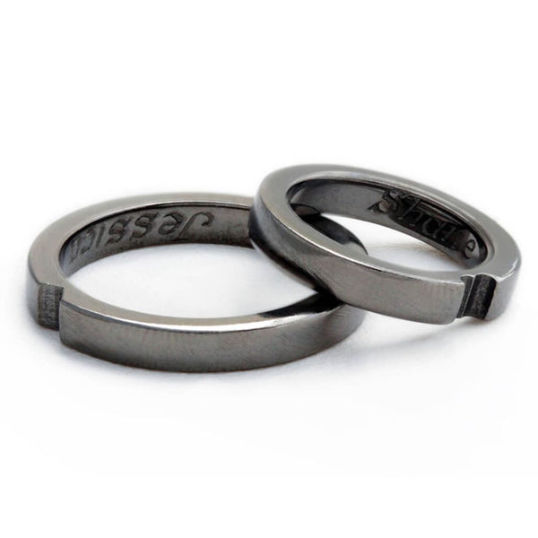 Black Heart Wedding Rings