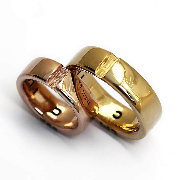 Bold Mixed Metal Wedding Bands