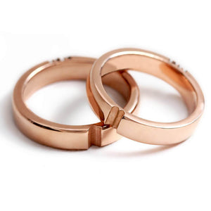 Custom Initial Heart Ring Set