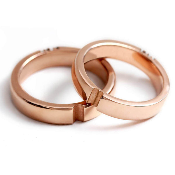 Custom Initial Heart Ring Set