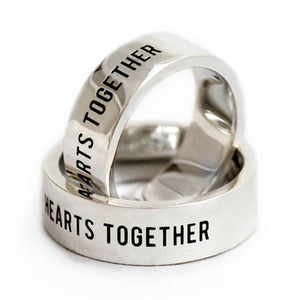 Engraved Heart Sterling Silver Rings