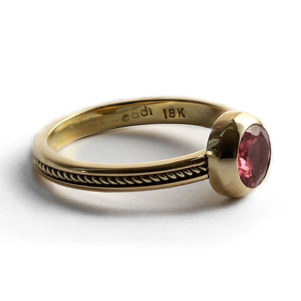 Custom Pink Tourmaline Engagement Ring