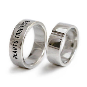 Engraved Heart Sterling Silver Rings