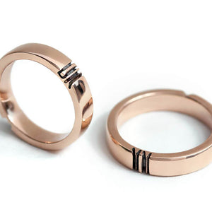 Custom Initial Heart Ring Set