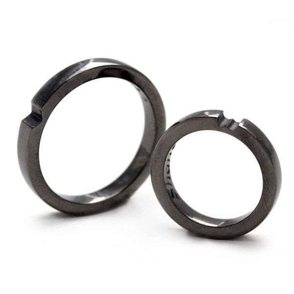 Black Heart Wedding Rings