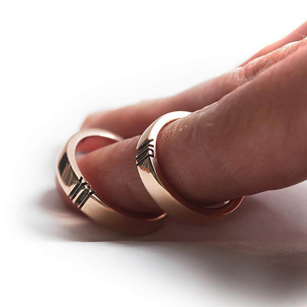 Custom Initial Heart Ring Set