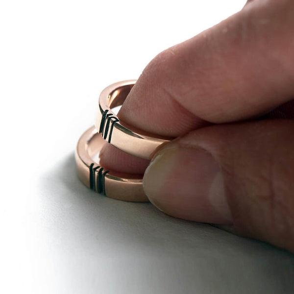 Custom Initial Heart Ring Set