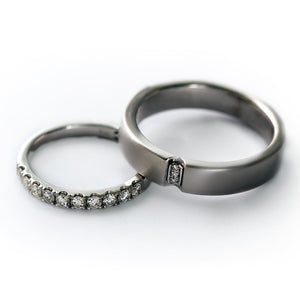 Diamond Heart Promise Ring Set