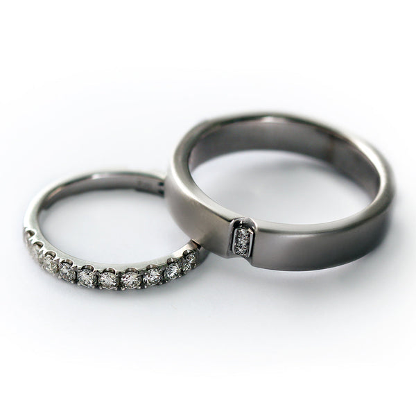 Diamond Heart Promise Ring Set