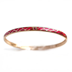 Ruby Gold Enamel Bangle