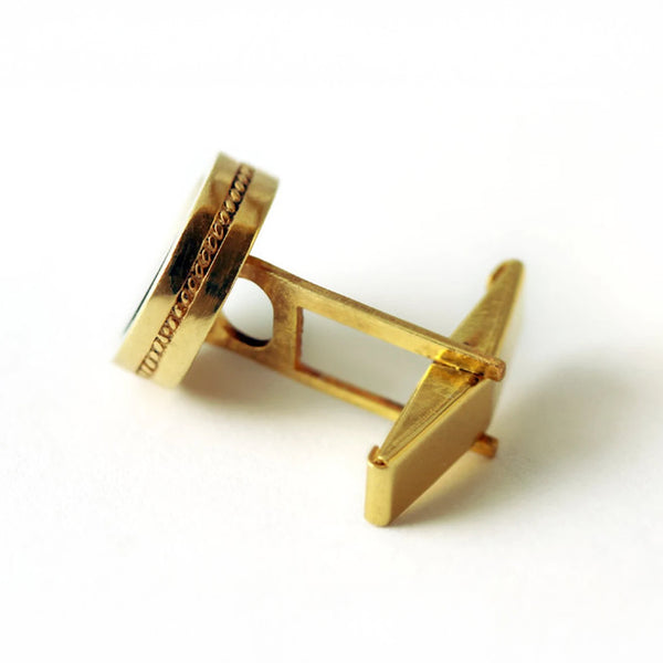 BOXY TWINS - Filigree Gold Onyx Cufflinks Handmade