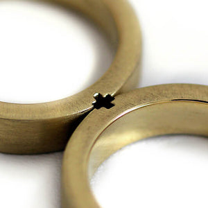 Matte Gold Plus Symbol Rings
