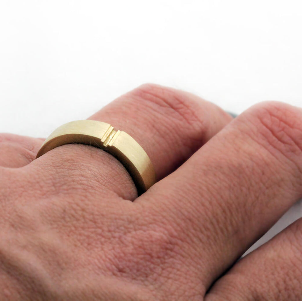 Cadi matte matching rings joined to form a minimalist hidden plus symbol