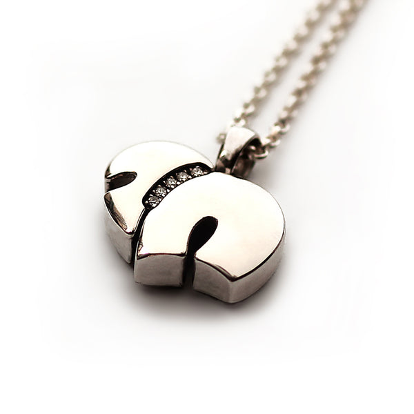 Diamond Chai Heart Necklace