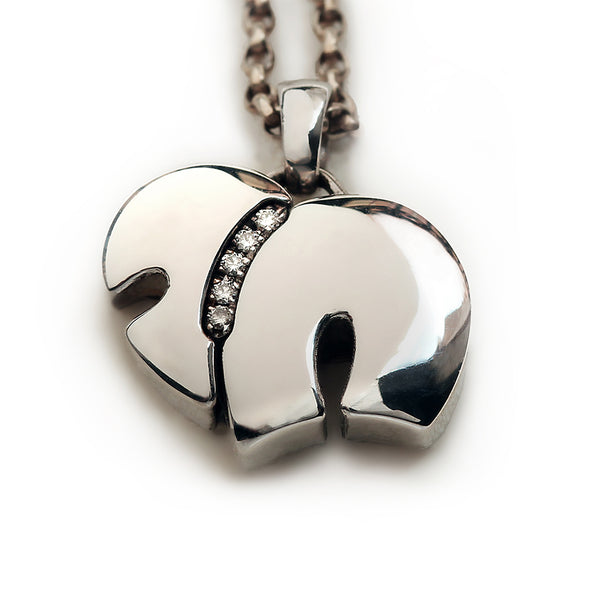 Diamond Chai Heart Necklace