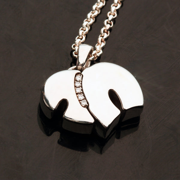 Diamond Chai Heart Necklace
