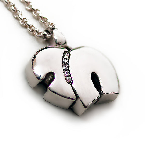Diamond Chai Heart Necklace
