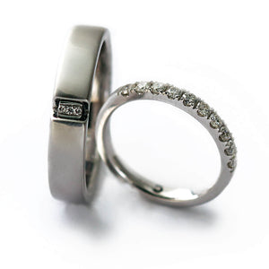 Diamond Heart Promise Ring Set