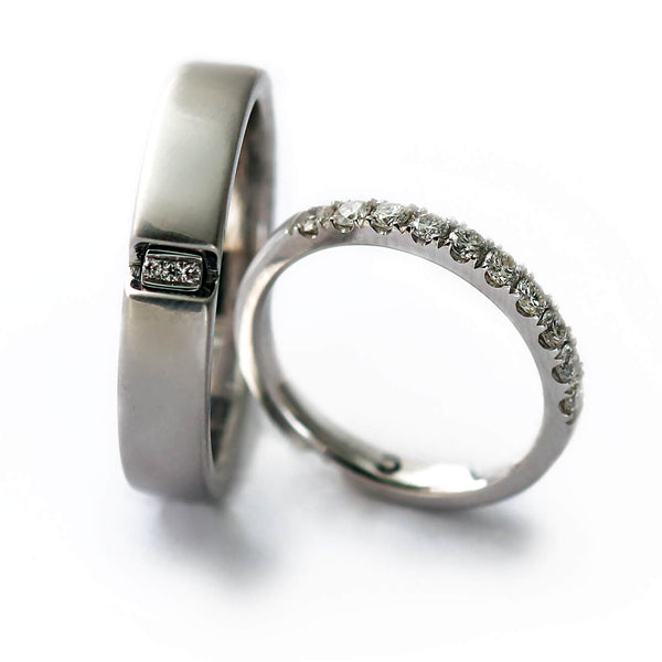 Diamond Heart Promise Ring Set