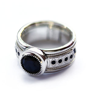 Bold Black Spinel Statement Ring