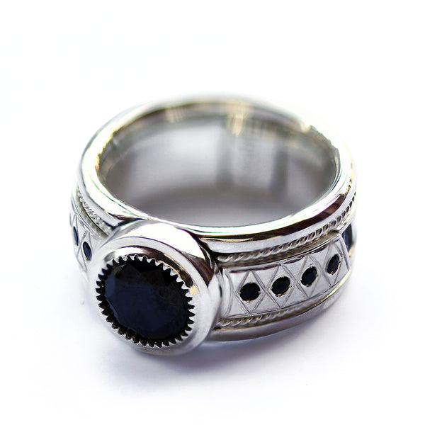 Bold Black Spinel Statement Ring