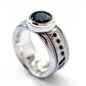 Bold Black Spinel Statement Ring