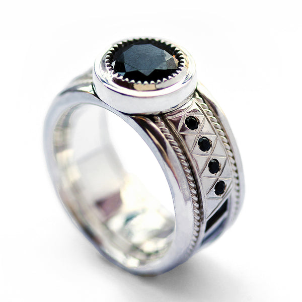 Bold Black Spinel Statement Ring