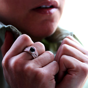 Bold Black Spinel Statement Ring