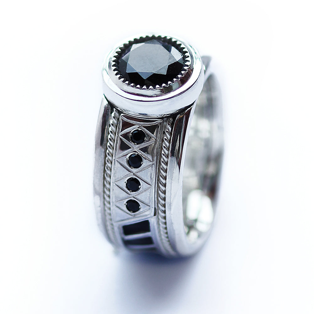 Bold Black Spinel Statement Ring