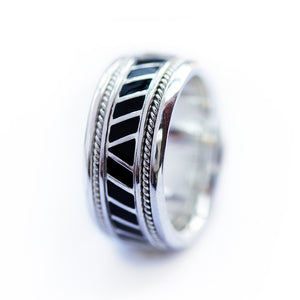 Bold Black Spinel Statement Ring