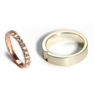Two Tone Rose Gold Promise Rings