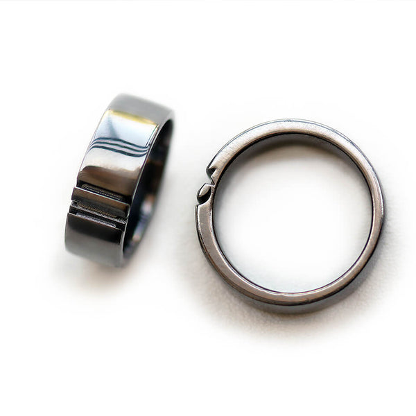 Black Star and Moon Ring Set