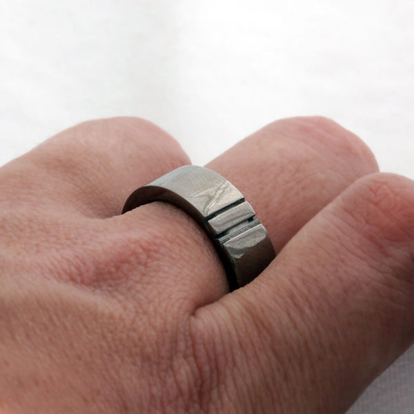 Black Star and Moon Ring Set