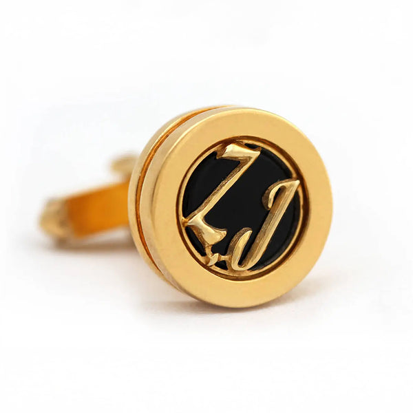 Gold Monogram Cufflinks Personalized Initials