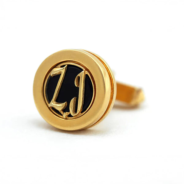 Gold Monogram Cufflinks Personalized Initials