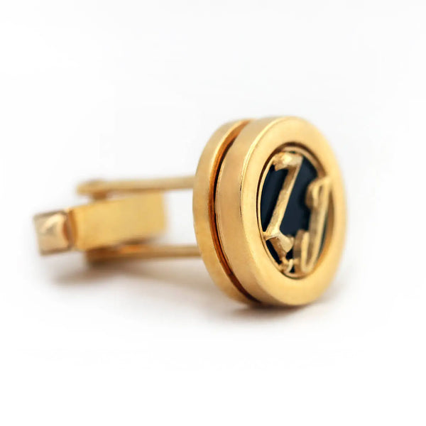 Gold Monogram Cufflinks Personalized Initials