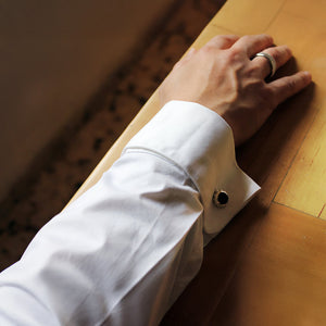 Gold Onyx Cufflinks Beaded Design