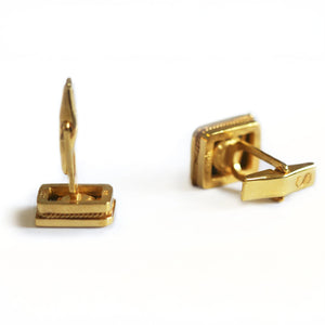 SQUARE TWINS - Gold Onyx Filigree Cufflinks