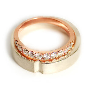 Two Tone Rose Gold Promise Rings