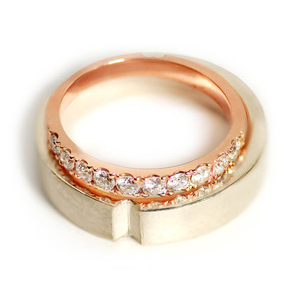 Two Tone Rose Gold Promise Rings