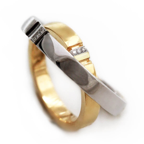 Moon & Star Wedding Ring Set